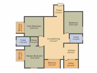Jain Grand West (3BHK+2T (1,485 sq ft) 1485 sq ft) Jain Grand West (3BHK+2T (1,485 sq ft) 1485 sq ft)