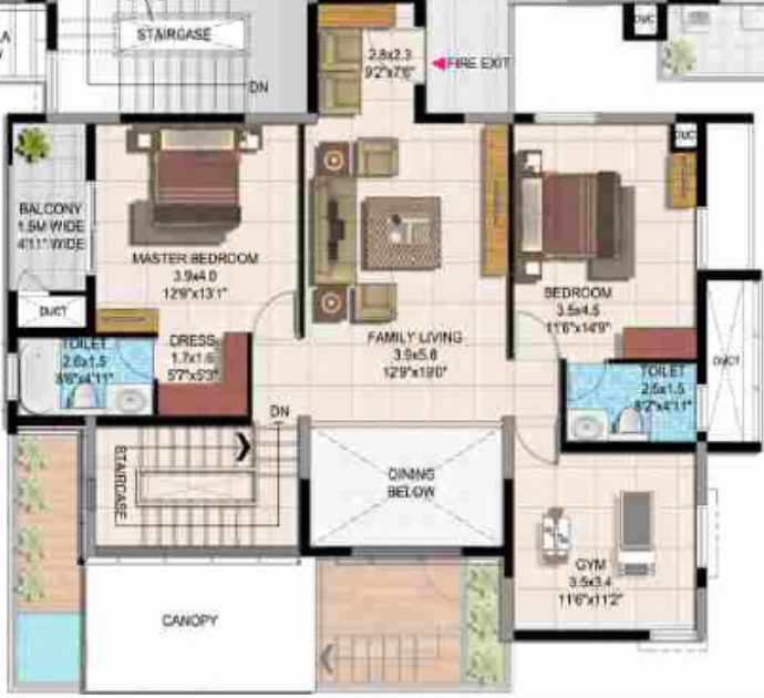 Upper Level Duplex Plan 22 and crest Floor Plan Upper Level Duplex Plan