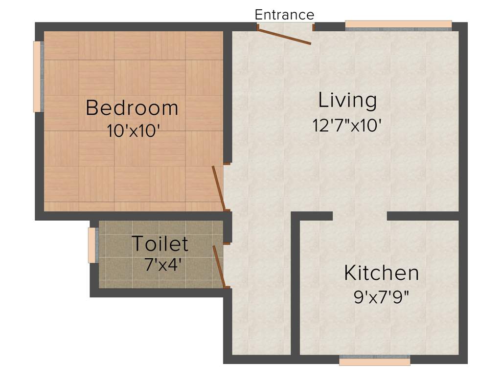 Ruby Deluxe (1BHK+1T (508 sq ft) 508 sq ft)