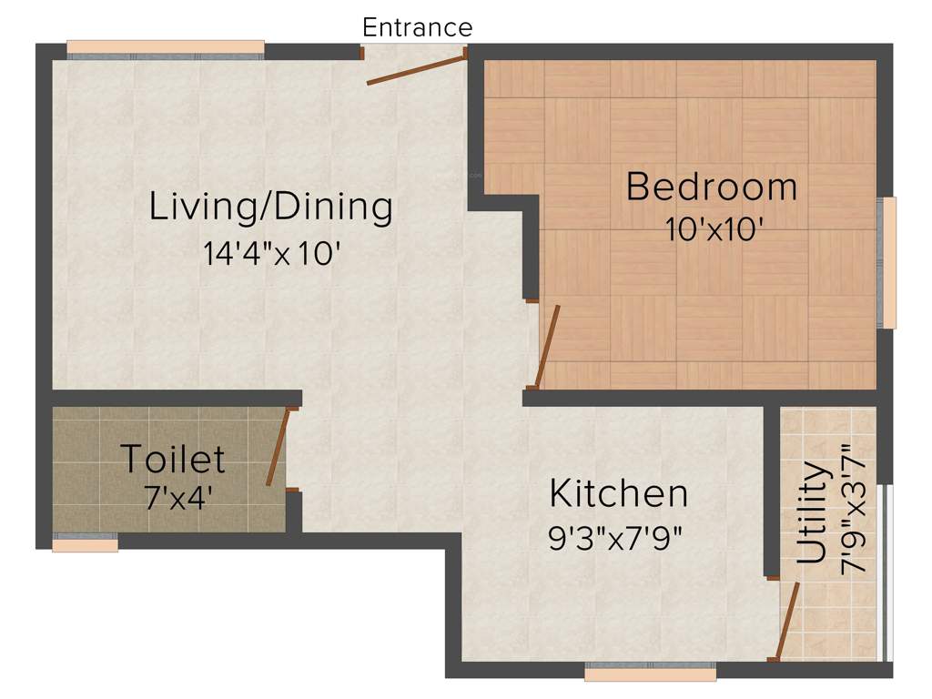 Ruby Deluxe (1BHK+1T (550 sq ft) 550 sq ft)