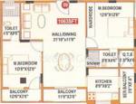 Divya GM Nest Apartment (2BHK+2T (1,063 sq ft) 1063 sq ft)