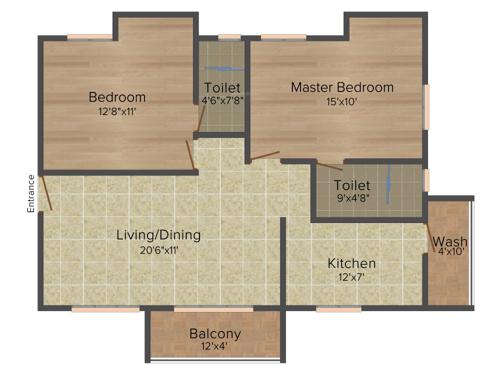 India Amruth (2BHK+2T (1,110 sq ft) 1110 sq ft)