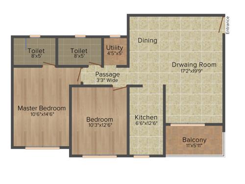 Ashiana Anantara (2BHK+2T (1,180 sq ft) 1180 sq ft) Ashiana Anantara (2BHK+2T (1,180 sq ft) 1180 sq ft)