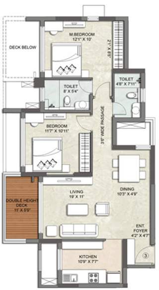 Kalpataru Waterfront (2BHK+2T (1,270 sq ft) 1270 sq ft)