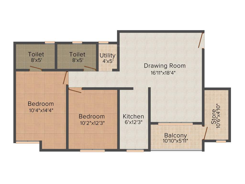 Ashiana Dwarka (2BHK+2T (1,220 sq ft) 1220 sq ft)