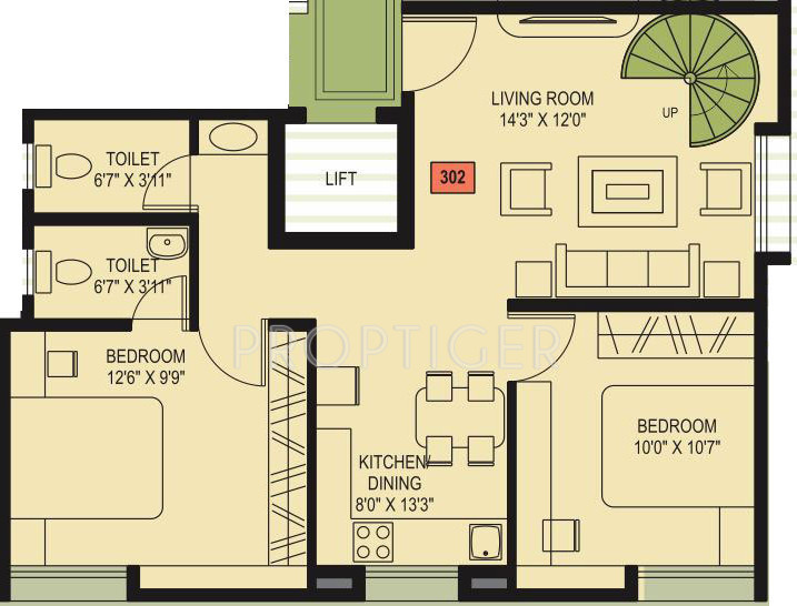 PRM Divine (2BHK+2T (765 sq ft) 765 sq ft)