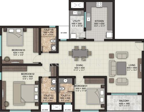 Sobha Rio Vista (3BHK+3T (2,038 sq ft) 2038 sq ft) Sobha Rio Vista (3BHK+3T (2,038 sq ft) 2038 sq ft)