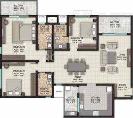 Sobha Rio Vista (3BHK+3T (2,300 sq ft) 2300 sq ft)