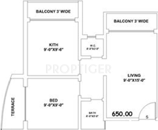 Sunraj Siddheshwar Park (1BHK+1T (650 sq ft) 650 sq ft) Sunraj Siddheshwar Park (1BHK+1T (650 sq ft) 650 sq ft)