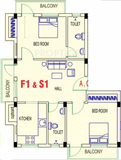 Blue Swan Blue Swan Homes (2BHK+2T (959 sq ft) 959 sq ft)