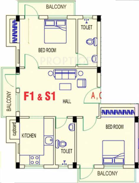 Blue Swan Blue Swan Homes (2BHK+2T (990 sq ft) 990 sq ft)