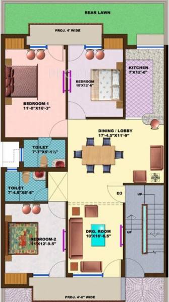 Omaxe Meadow Blossoms (3BHK+2T (1,350 sq ft) 1350 sq ft)