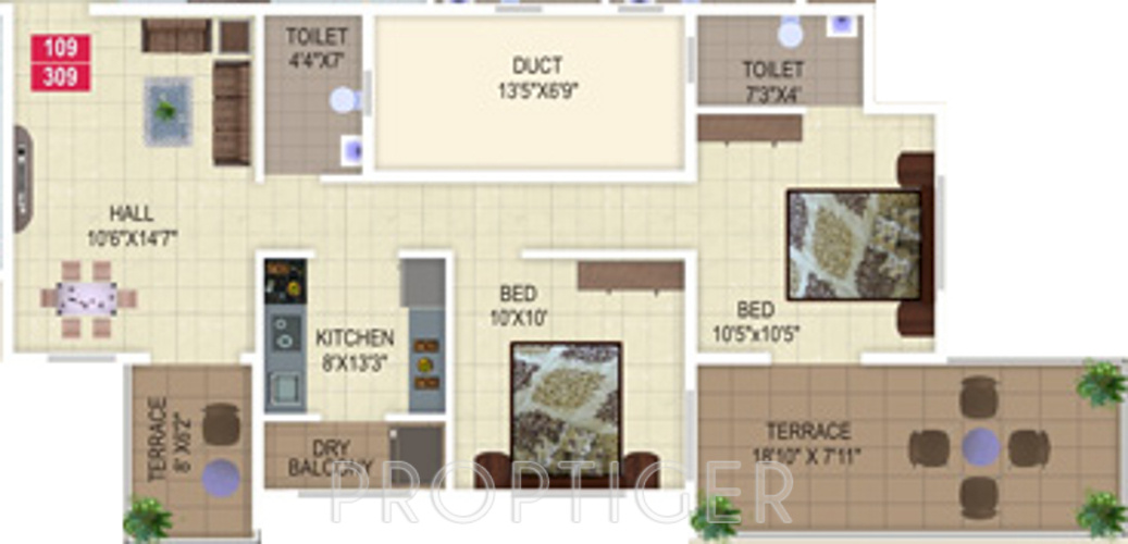 Sunrise Fortune (2BHK+2T (998 sq ft) 998 sq ft) Sunrise Fortune (2BHK+2T (998 sq ft) 998 sq ft)
