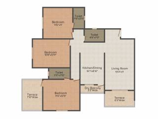 Shree Rivera (3BHK+3T (1,509 sq ft) 1509 sq ft) Shree Rivera (3BHK+3T (1,509 sq ft) 1509 sq ft)