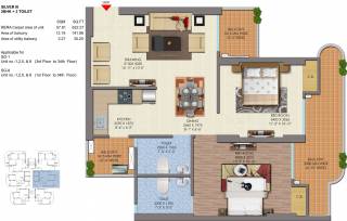 Saya Gold Avenue (2BHK+2T (1,080 sq ft) 1080 sq ft)