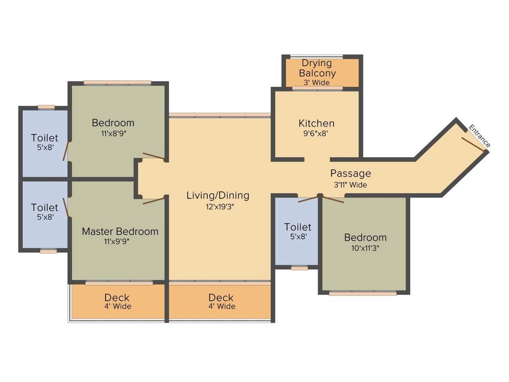 Runwal Anthurium (3BHK+3T (1,495 sq ft) 1495 sq ft)