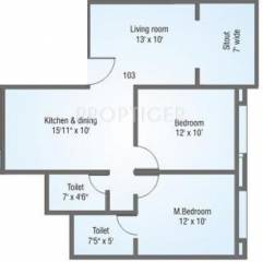 Namrata Flora City (2BHK+2T (940 sq ft) 940 sq ft) Namrata Flora City (2BHK+2T (940 sq ft) 940 sq ft)