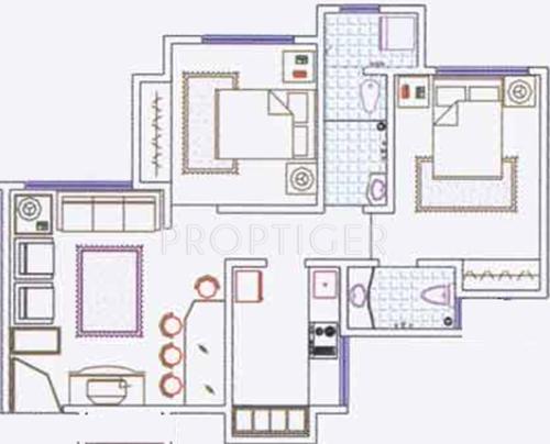 Prescon Prestige Residency Pinewood (2BHK+3T (885 sq ft) 885 sq ft)