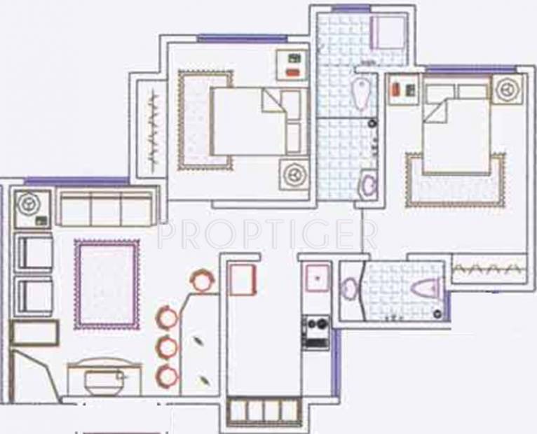 Prescon Prestige Residency Pinewood (2BHK+3T (885 sq ft) 885 sq ft)