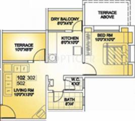 Tarangana Residency (1BHK+1T (631 sq ft) 631 sq ft) Tarangana Residency (1BHK+1T (631 sq ft) 631 sq ft)