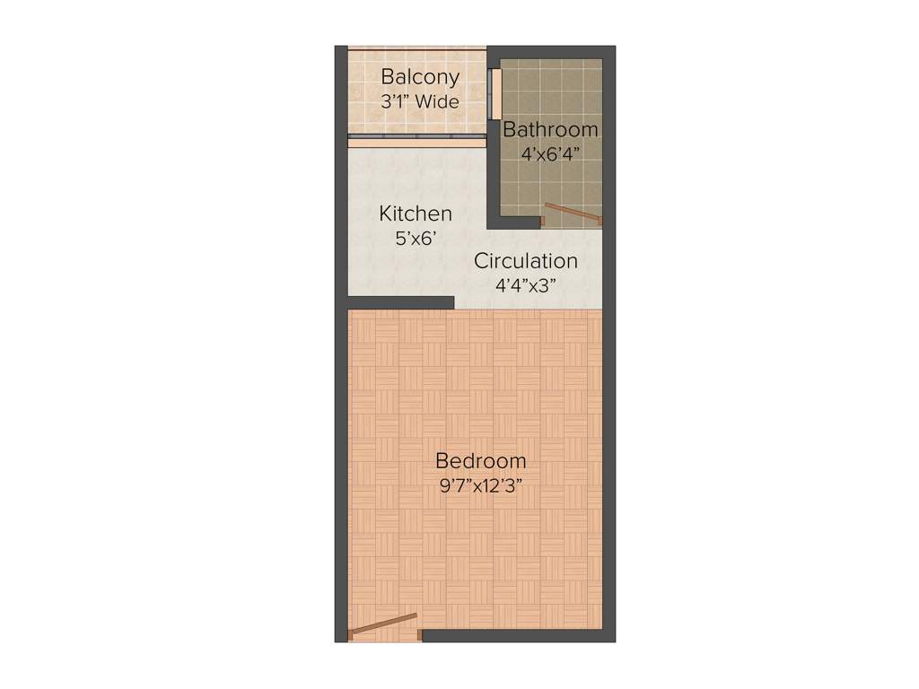 Advetaya Godwin Apartments (1BHK+1T (375 sq ft) 375 sq ft)