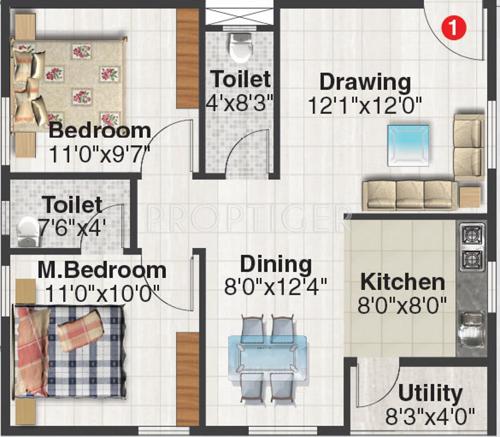 Anurag Siri Residency (2BHK+2T (899 sq ft) 899 sq ft) Anurag Siri Residency (2BHK+2T (899 sq ft) 899 sq ft)