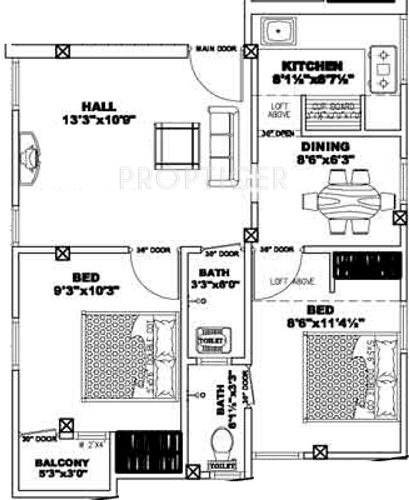 Srivarie Sri Swarnalakshmi (2BHK+2T (689 sq ft) 689 sq ft)