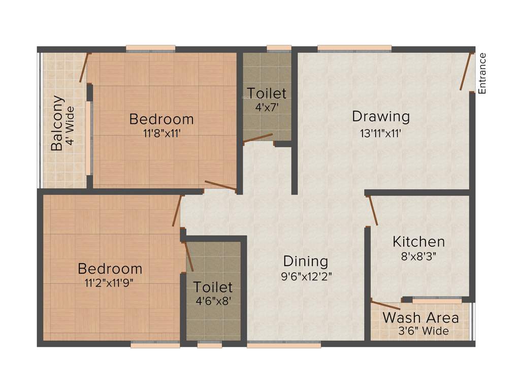 Shreya Elegance (2BHK+2T (1,000 sq ft) 1000 sq ft)
