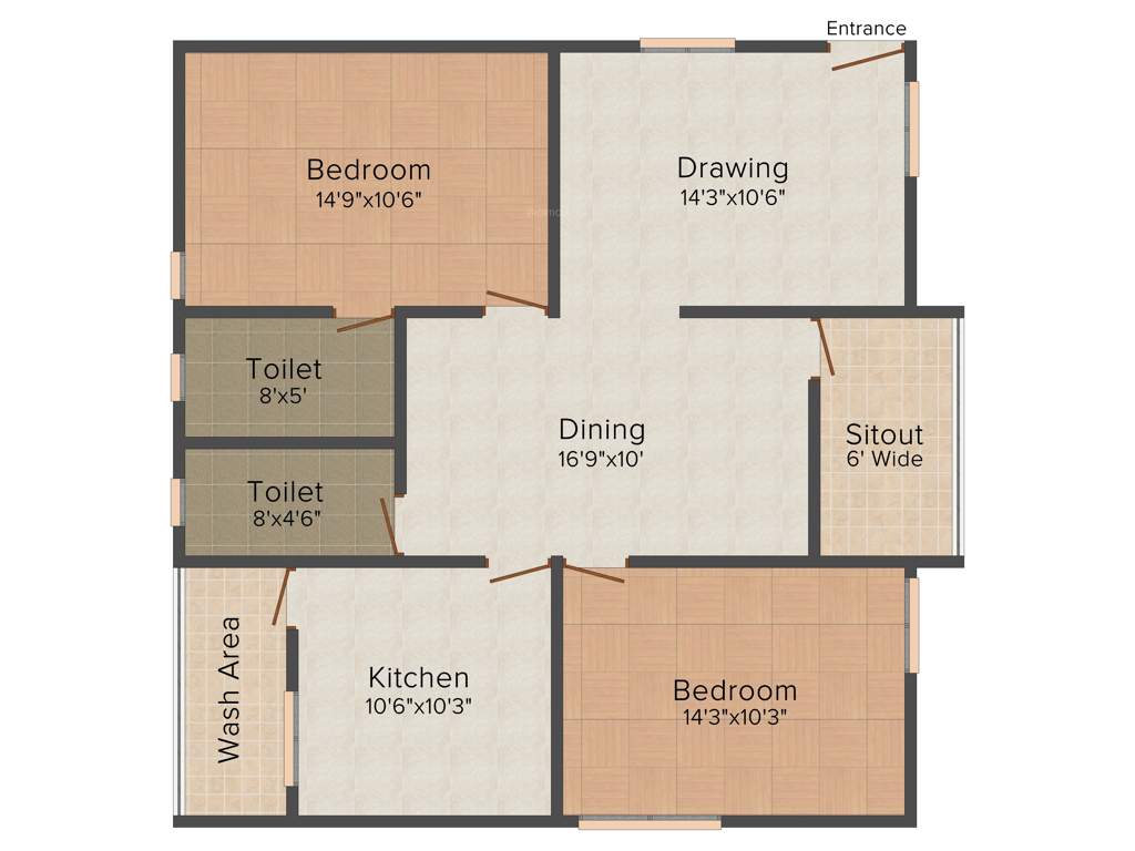 Shreya Elegance (2BHK+2T (1,200 sq ft) 1200 sq ft)