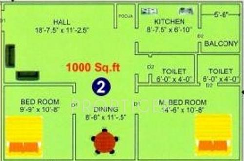 Lucid Fortune Homes (2BHK+2T (1,000 sq ft) 1000 sq ft)