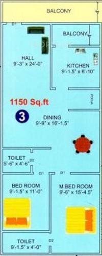 Lucid Fortune Homes (2BHK+2T (1,150 sq ft) 1150 sq ft)