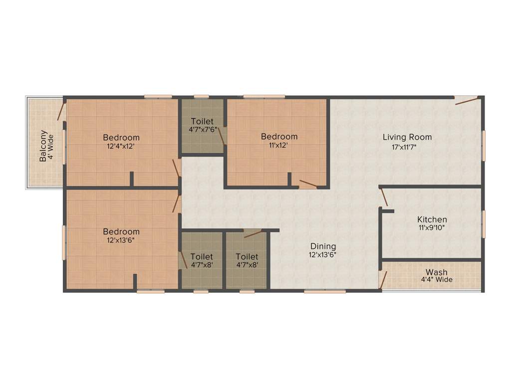 Hallmark Rain Valley (3BHK+3T (1,700 sq ft) 1700 sq ft)