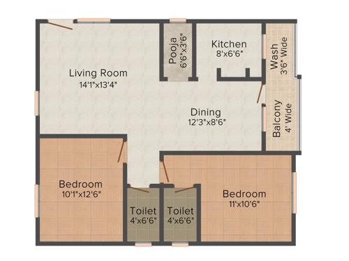 Hanuma Srinadha Nilayam (2BHK+2T (1,010 sq ft) 1010 sq ft)