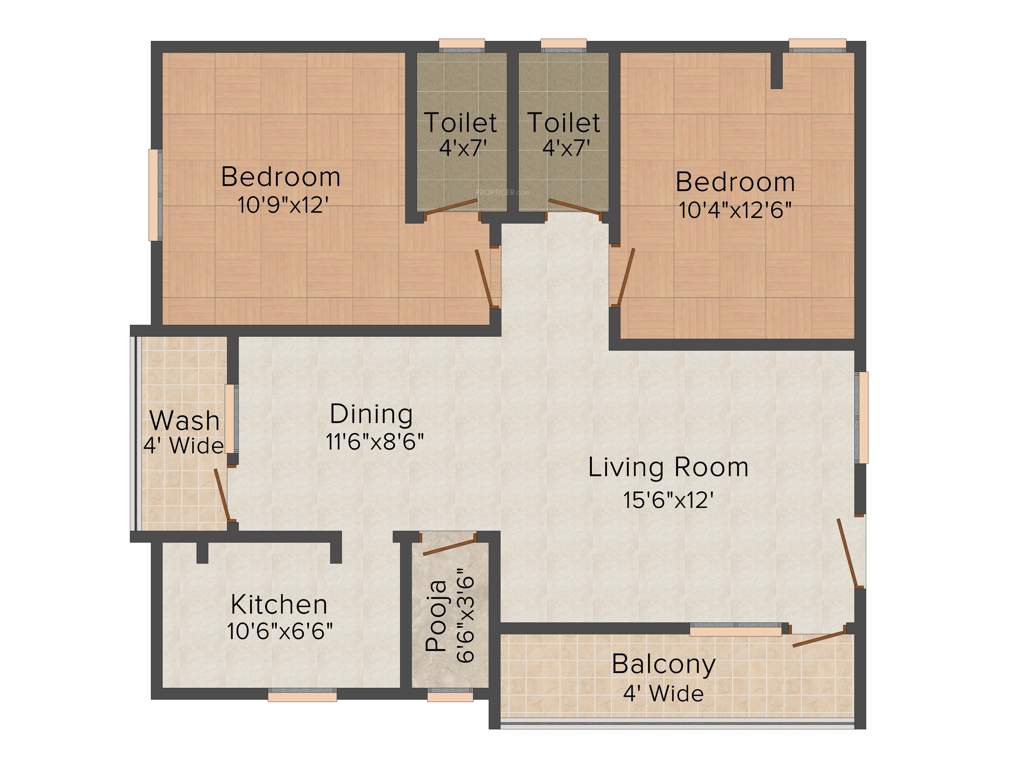 Hanuma Srinadha Nilayam (2BHK+2T (1,080 sq ft) 1080 sq ft)