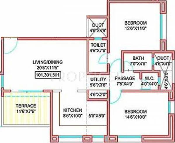 Pandit Jeevan Vihar (2BHK+2T (1,175 sq ft) 1175 sq ft)