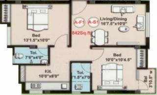 Bhaskar Sukriti (2BHK+2T (842 sq ft) 842 sq ft) Bhaskar Sukriti (2BHK+2T (842 sq ft) 842 sq ft)