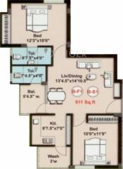 Bhaskar Sukriti (2BHK+2T (911 sq ft) 911 sq ft) Bhaskar Sukriti (2BHK+2T (911 sq ft) 911 sq ft)