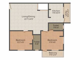 RKN Akrithi (2BHK+2T (1,012 sq ft) 1012 sq ft) RKN Akrithi (2BHK+2T (1,012 sq ft) 1012 sq ft)