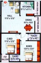 Sai Landmark (2BHK+2T (1,100 sq ft) 1100 sq ft) Sai Landmark (2BHK+2T (1,100 sq ft) 1100 sq ft)