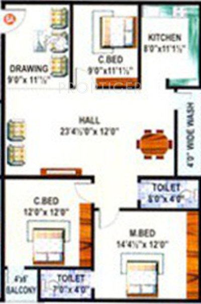 Sai Landmark (3BHK+2T (1,420 sq ft) 1420 sq ft)