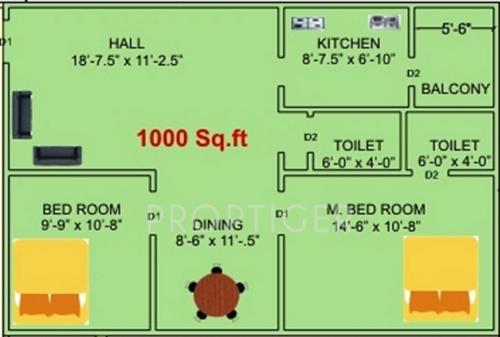 Lucid Maruti Homes (2BHK+2T (1,000 sq ft) 1000 sq ft)