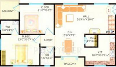 MDVR Palace (2BHK+2T (1,075 sq ft) Pooja Room 1075 sq ft) MDVR Palace (2BHK+2T (1,075 sq ft) Pooja Room 1075 sq ft)