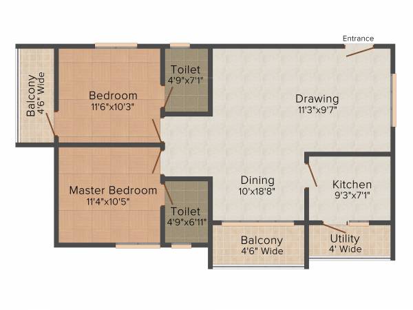 Siri Pride (2BHK+2T (1,130 sq ft) 1130 sq ft) Siri Pride (2BHK+2T (1,130 sq ft) 1130 sq ft)
