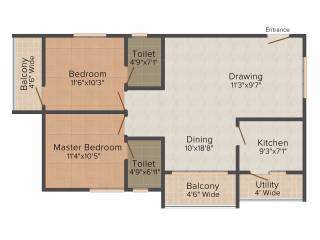 Siri Pride (2BHK+2T (1,130 sq ft) 1130 sq ft) Siri Pride (2BHK+2T (1,130 sq ft) 1130 sq ft)