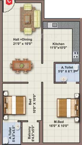 Sri Purandara (2BHK+2T (975 sq ft) 975 sq ft)