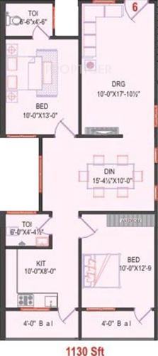 Sita Splendor (2BHK+2T (1,130 sq ft) 1130 sq ft)