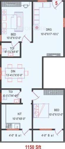 Sita Splendor (2BHK+2T (1,150 sq ft) 1150 sq ft)