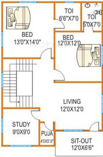 Navya Homes (3BHK+3T (2,265 sq ft)   Study Room 2265 sq ft)