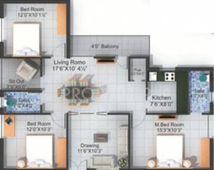 Srisairam Vasundhara Residency (3BHK+2T (1,370 sq ft)   Pooja Room 1370 sq ft)