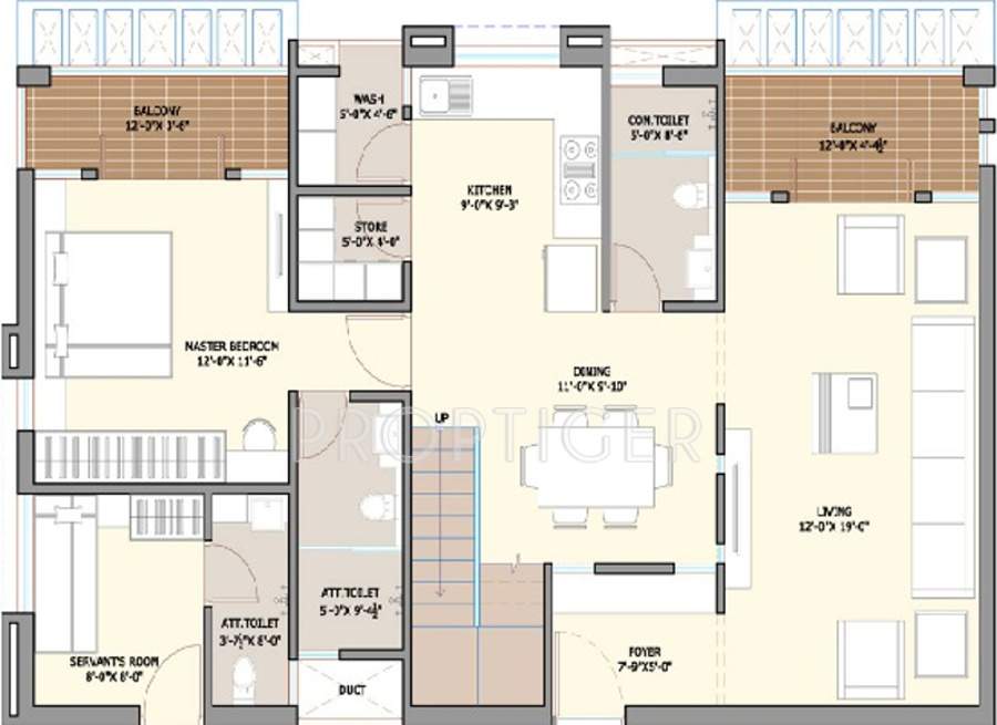 Anmol Riverwoods (4BHK+5T (2,000 sq ft) + Servant Room 2000 sq ft)